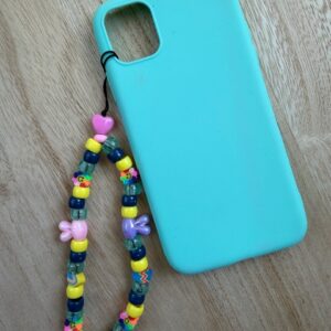 Grigri téléphone - Rabbit Love candy - bleu jaune et lapin coloré
