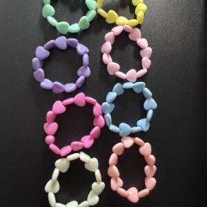 Bracelets enfant Love coeur colorés pastel