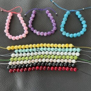 Bracelets homme perles verres colorées