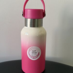 Gourde métallique Iconik choupy 40cl rose et blanche