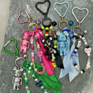 Grigri sac - Choupy Teddy - ourson, ruban et grigri coloré