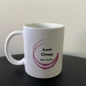 mug Iconik Choupy blanc et rose en céramique